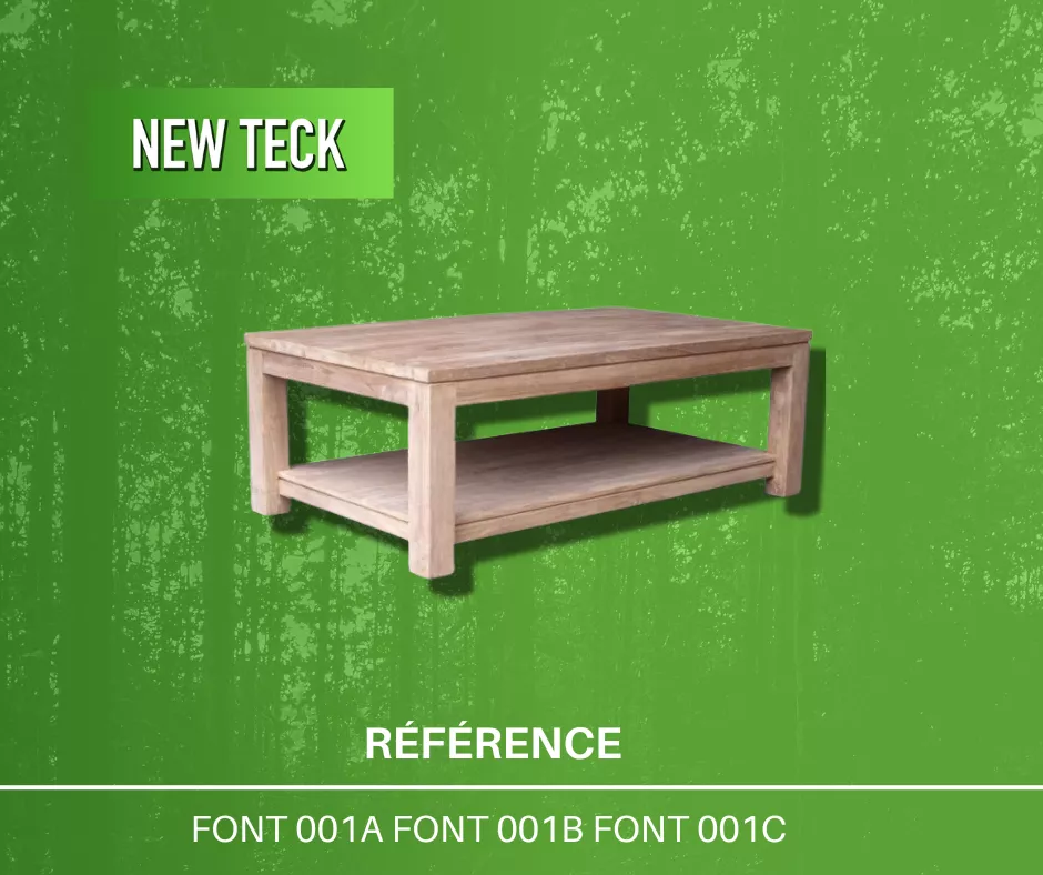 Table basse teck et metal