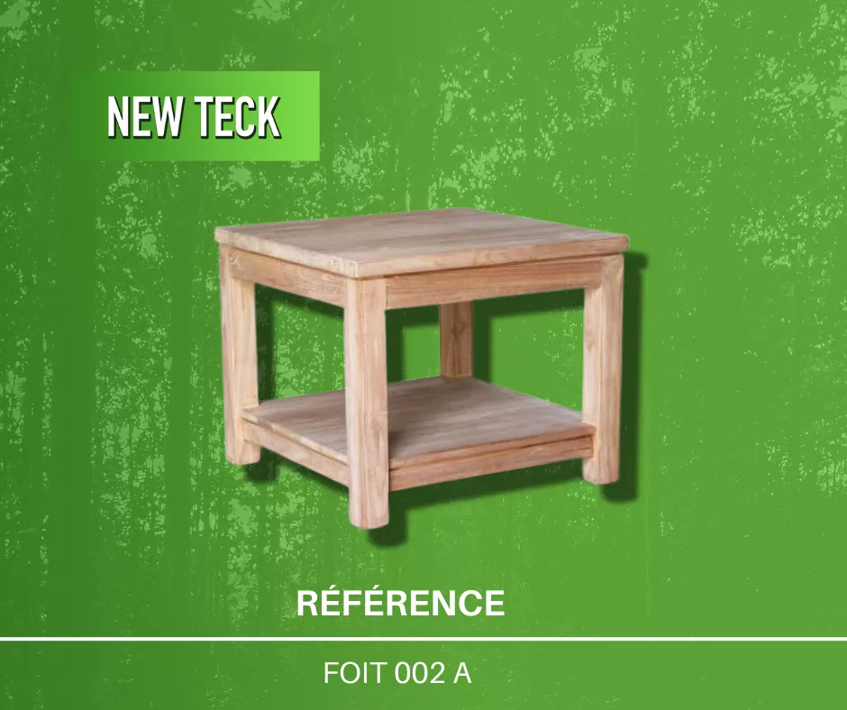 Table basse teck et verre