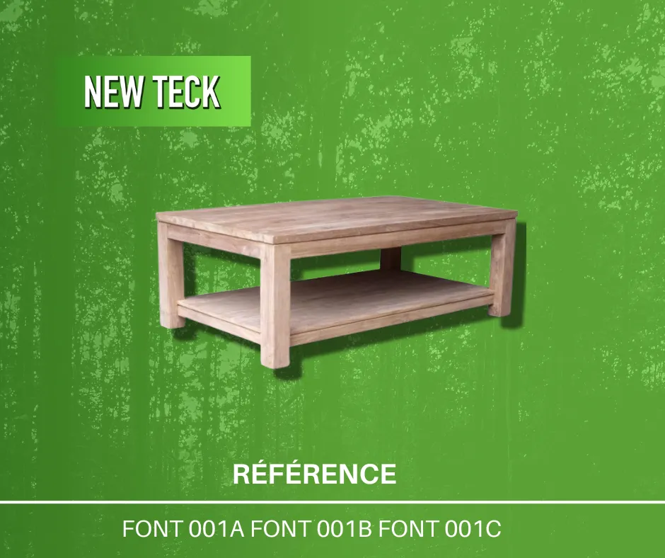 Table basse teck et metal