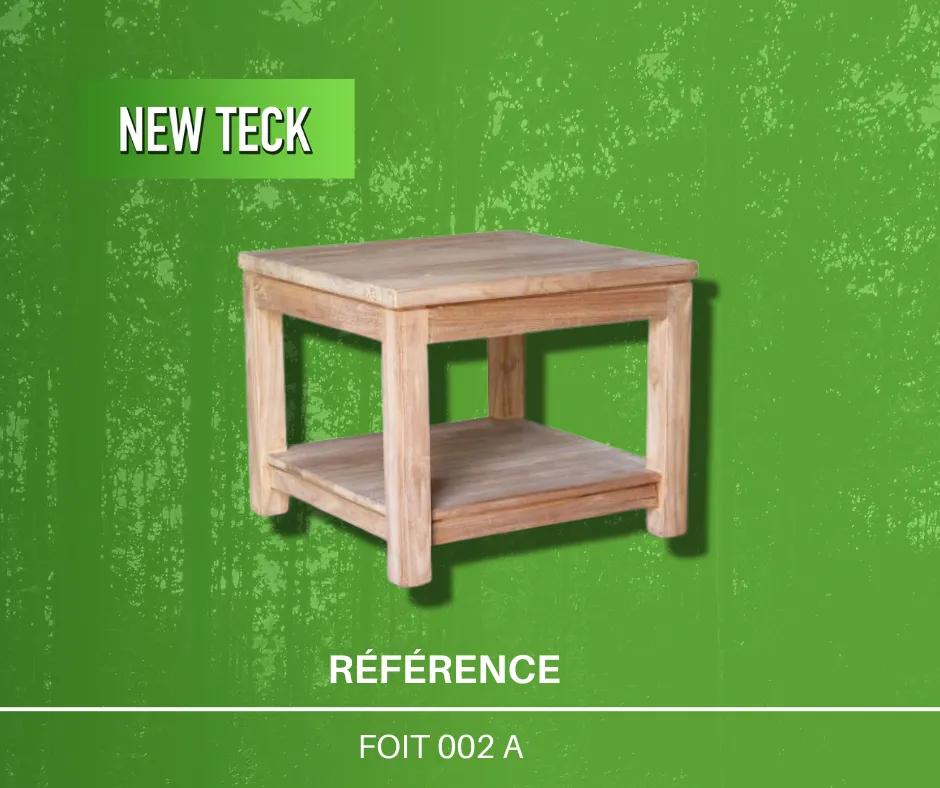 Table basse teck et verre